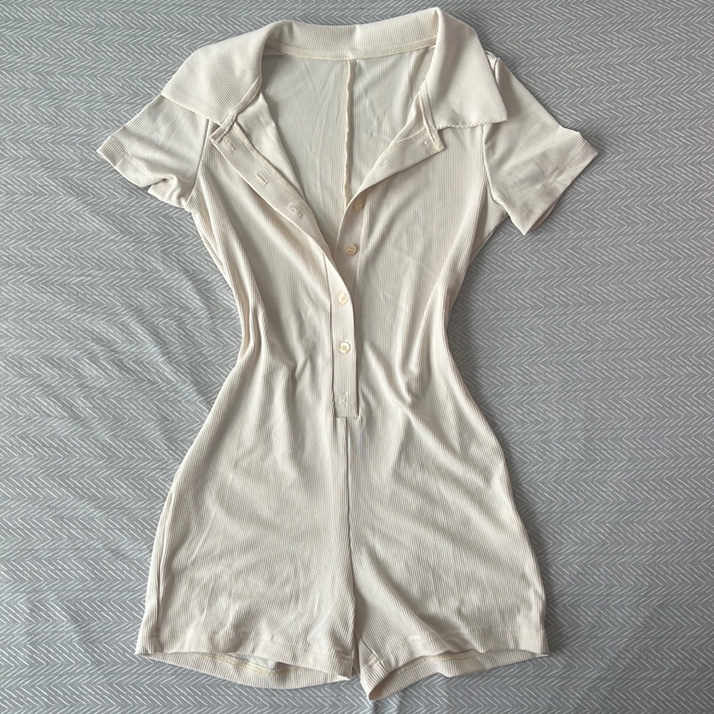 Cream Bodycon Romper